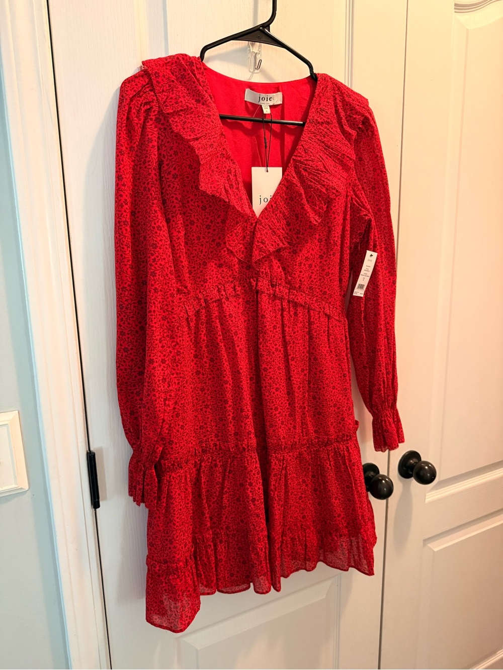 JOIE ADANSON MINI COTTON DRESS IN TRUE RED PLUM PERFECT Sz 4 NWT - Picture 3 of 10